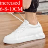 New  Men's Sneakers Elevator Shoes Heightening Height Increase Insole 6-10CM High Heels Shoes Leather Sport Shoes Men Shoes