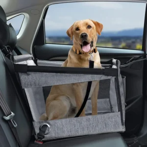 Portable Car Pet Seat Stable Dog Carrier with Safety Mesh Protector Waterproof Design for Puppy Travel Outdoor Use