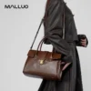 Women's Cow Real Leather Retro Shoulder Bags Ladies Natural Cowhide Bag Female Casual Design Luxury Commuting Handbag for Lady
