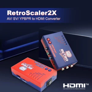 RetroScaler2x AV to HDMI® Converter and Line-doubler For Retro Game Consoles PS2 N64 NES Dreamcast Saturn MD1 MD2