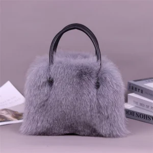 Fox Fur Women'S Bag Winter Fashionable Plush Large Capacity Tote Bag High-End Fox Fur Shoulder Crossbody Bag Commuter Bag