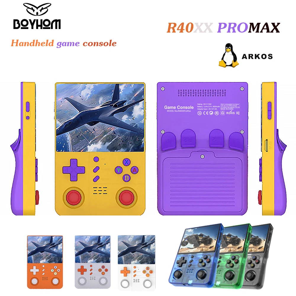 BOYHOM R40XXPROMAX Retro Handheld with ARKOS2.0, 4.2" HD IPS Screen, 4500mAh, WiFi - Portable Classic Gaming Best Gift