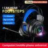 G60 Gaming Headset 7.1 Stereo SVirtual Surround Bass Earphone Headphone with Mic LED Light for Computer PC Gamer Foldable G58