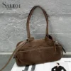 Genuine Grade Suede Cow Leather Women's Handbag New Luxury Designer High Quality Female Shoulder Crossbody Bag Autumn Winter Ins