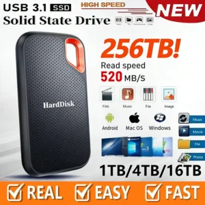 128TB External Solid State Drive Type-C USB 3.1 Plug and Play External Hard Drives Portable SSD Hard Disks For Andriod Windows