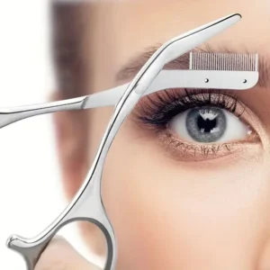 NEW Stainless Steel Eyebrow Trimmer Scissors & Comb Set - Precision Grooming Tool for Men and Women - Effortless Hair Removal