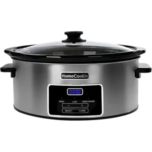 6Quart Digital Programmable Slow Cooker with Timer for Family Dinners Ideal Small Kitchen Appliance Serves 6+ People Features K