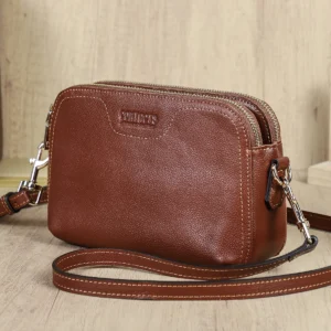 CONTACT'S Genuine Leather Sling Shoulder Bags for Women Luxury Designer Crossbody Bag Messenger Bag Female Handbag Bags Ladies